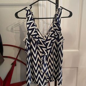 Super cute navy and white striped blouse